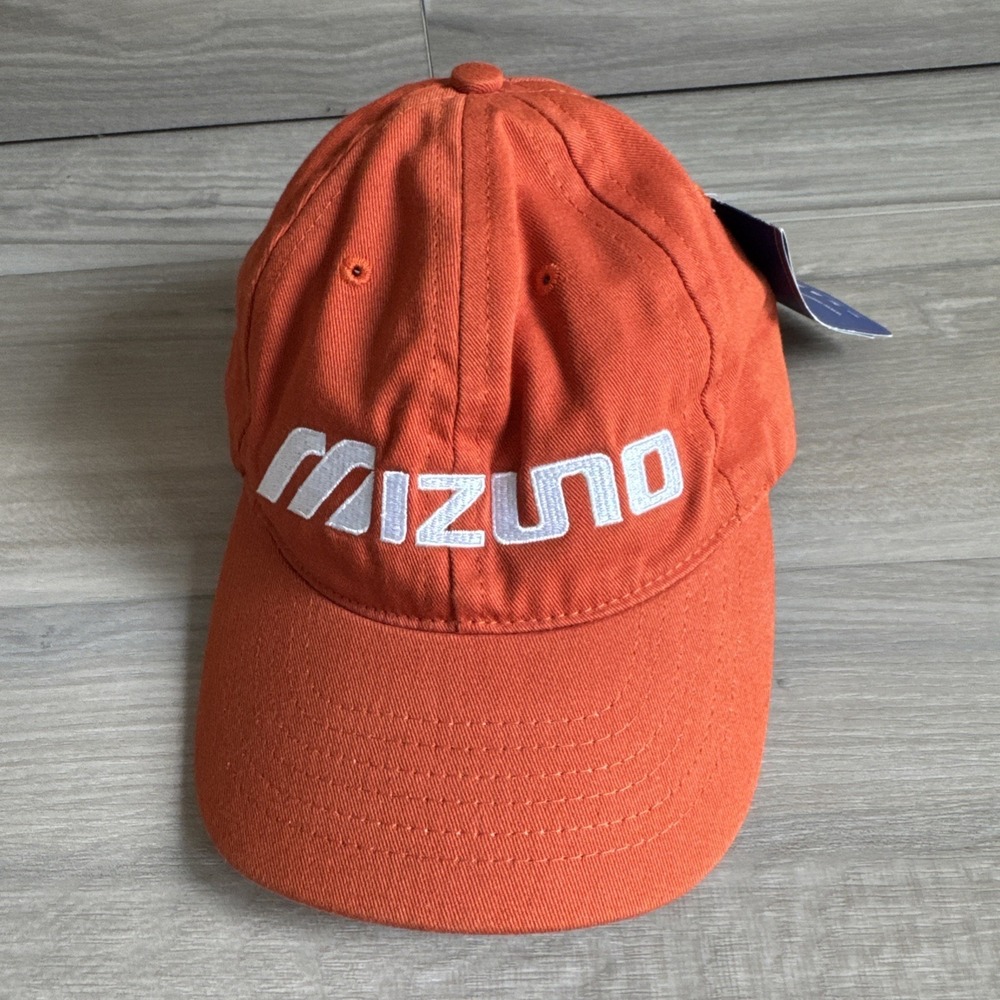 Vintage Mizuno Golf Hat Cap Orange Cotton Embroidered Logo New With Tags Mexico